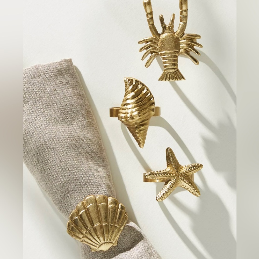 Set of 4 coastal napkin rings- purchased from Anthropologie
